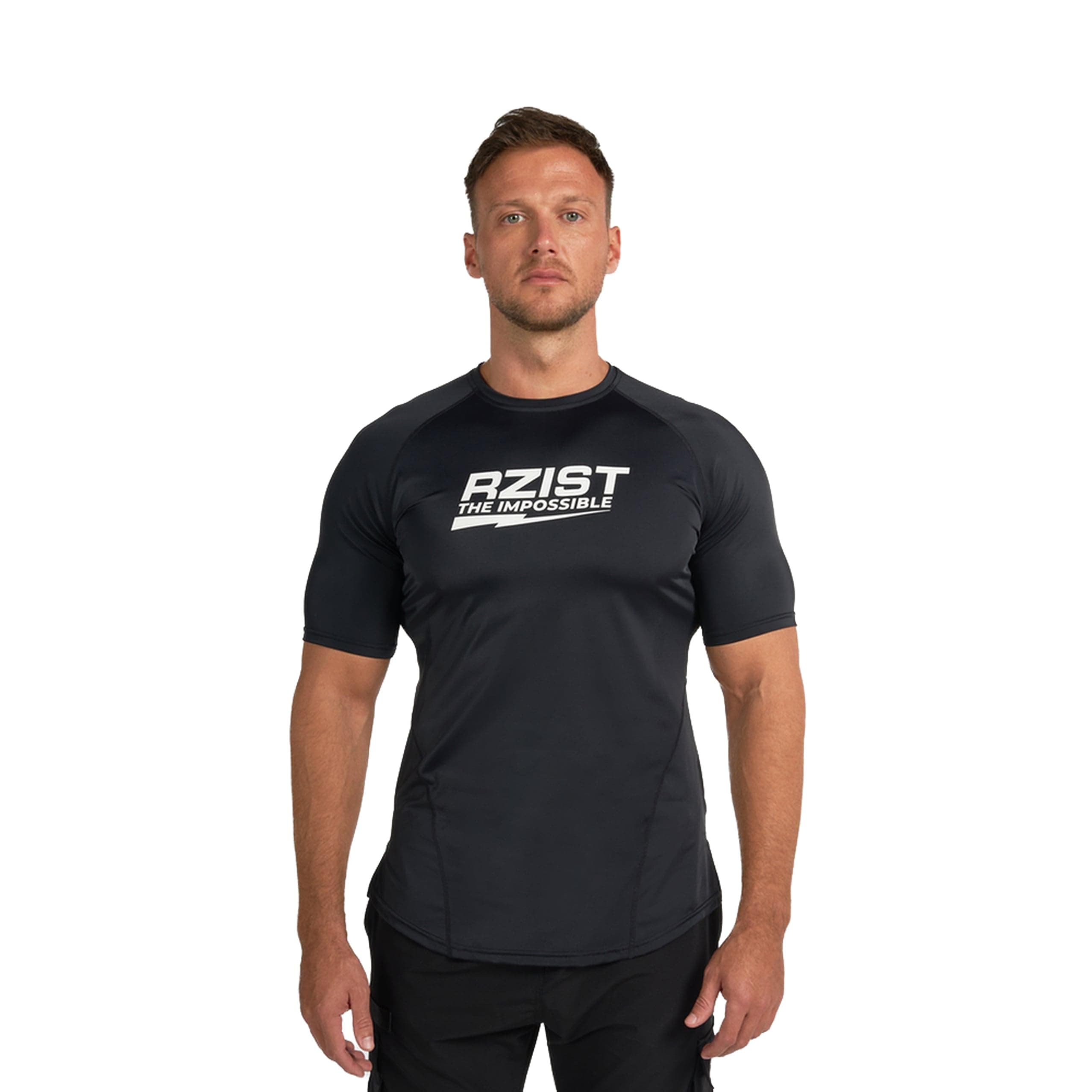 RZIST Men Performance Tee - The Impossible S Jet Black
