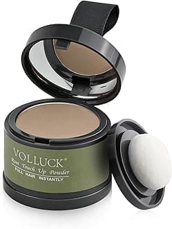 VOLLUCK Root Touch up Powder, Instant Hairline Powder for Thinning Areas and Gray Hair Coverage, Natural and Non-greasy Root Cover up for Women and Men (Light Coffee, 0.14 Ounce)