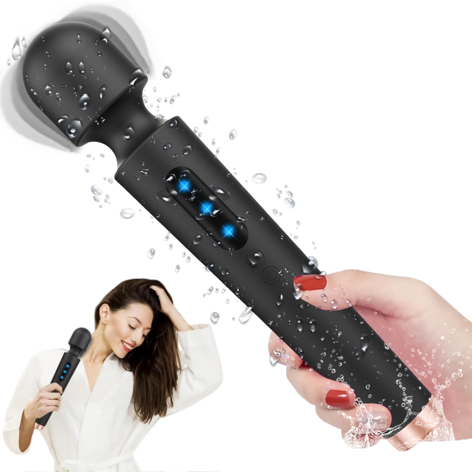 New 2026 Upgraded Silicone Memory Function Big Relaxation Tool - Handheld Portable Massager, Full Body Muscle Deep Tissue Home Work Out Use Relieve Fatigue Pain Healthy Harmless - Black