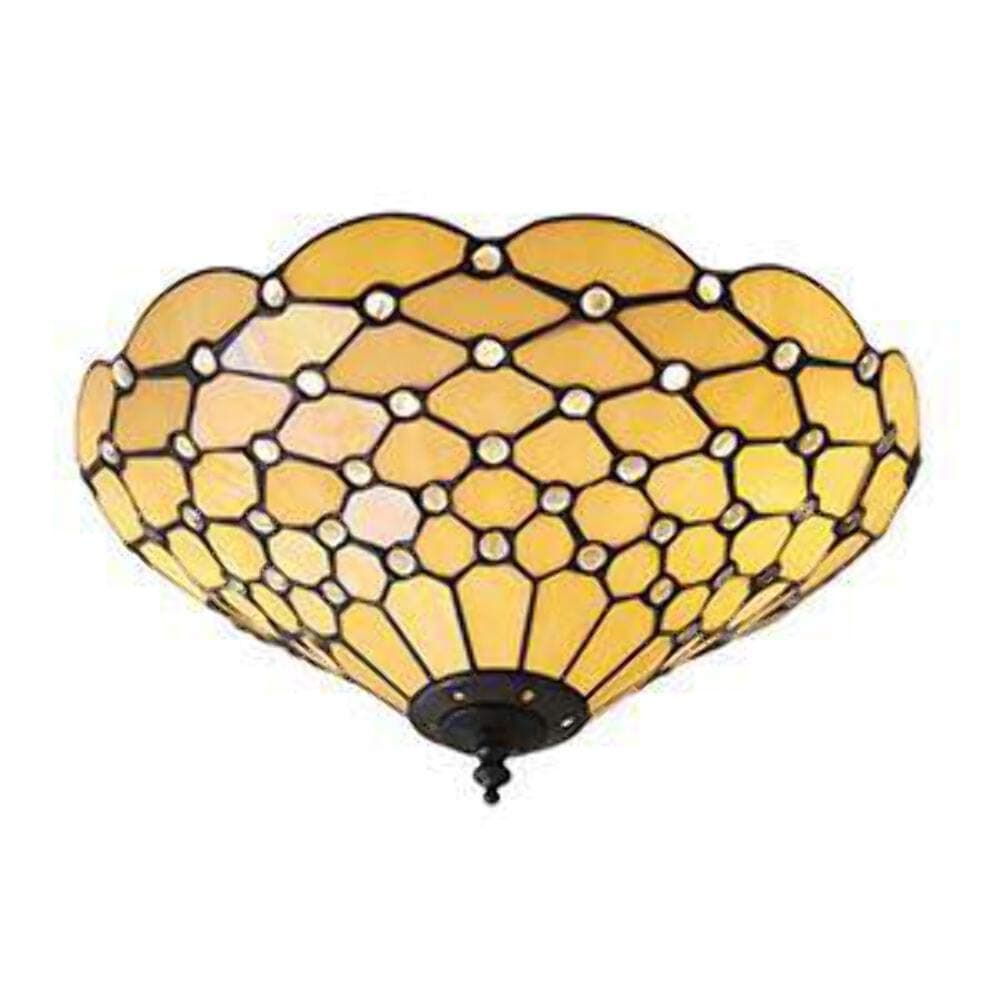 Pearl Medium Tiffany Style Two Light Flush Ceiling Fixture - Interiors 1900 70242