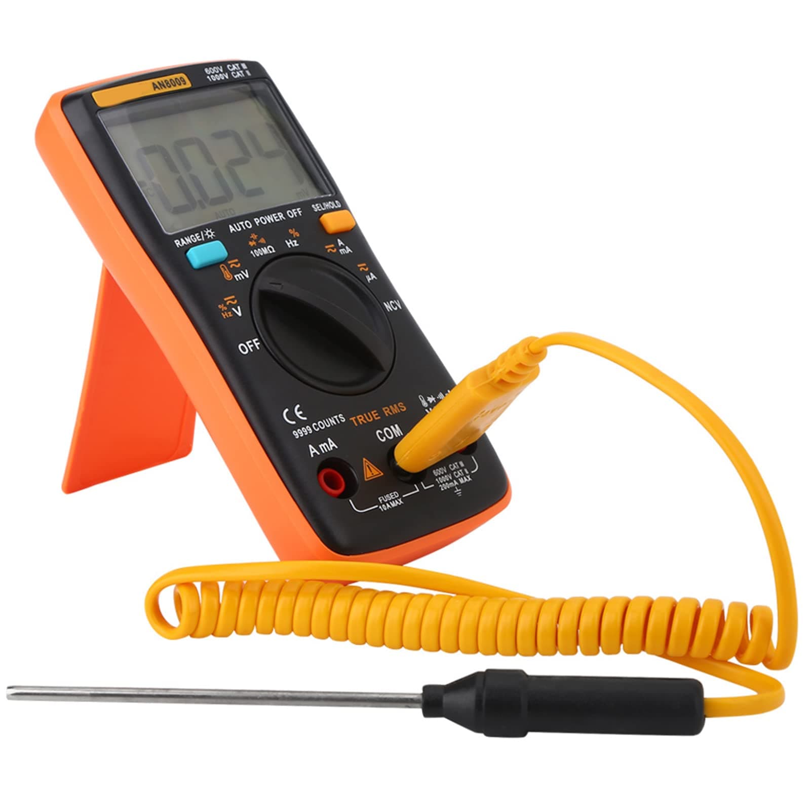 AN8009 Digital Multimeter Kit - Autoranging Multimeter for AC DC Voltage Measurement with Test Leads and Probes