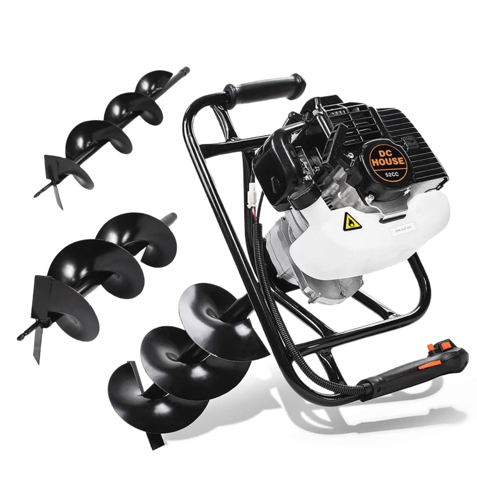 ECO LLC 52cc 2 Earth Auger Drill Bit 6" & 10" 2. 4HP Gas Powered Post Hole Digger + 6'' & 10'' Bits