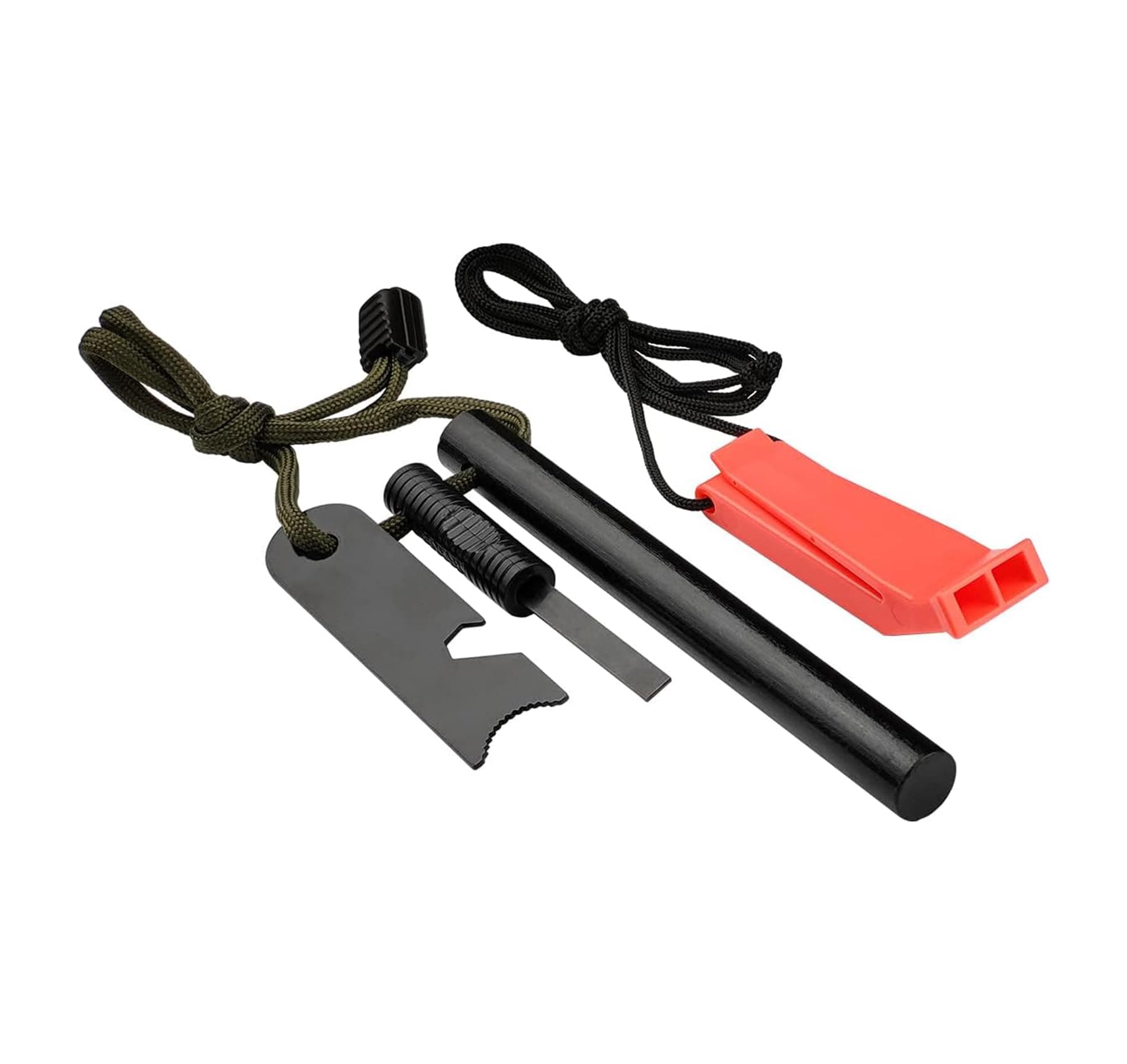 AOFAR Fire Starter, AF-376 Ferrocerium (Ferro) Rods, Fire Starter Kit with Two Multi-Tool Fire Strikers, 80dB Survival Whistle, Paracord Lanyard for Camping, Hiking, Emergency Rescue (1/2 * 5.1 Inch)