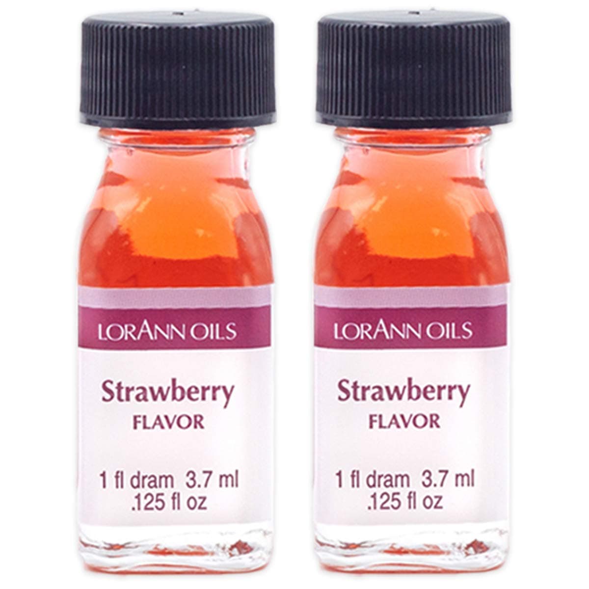 LorAnn Oils Super Strength Flavoring - Used For Candy Making, Flavoring, Baking, Hard Candy, & Flavor Oils - Bold, Natural Flavors 4X Stronger Than Extracts - Strawberry, Pack of 2, 0.125 fl oz