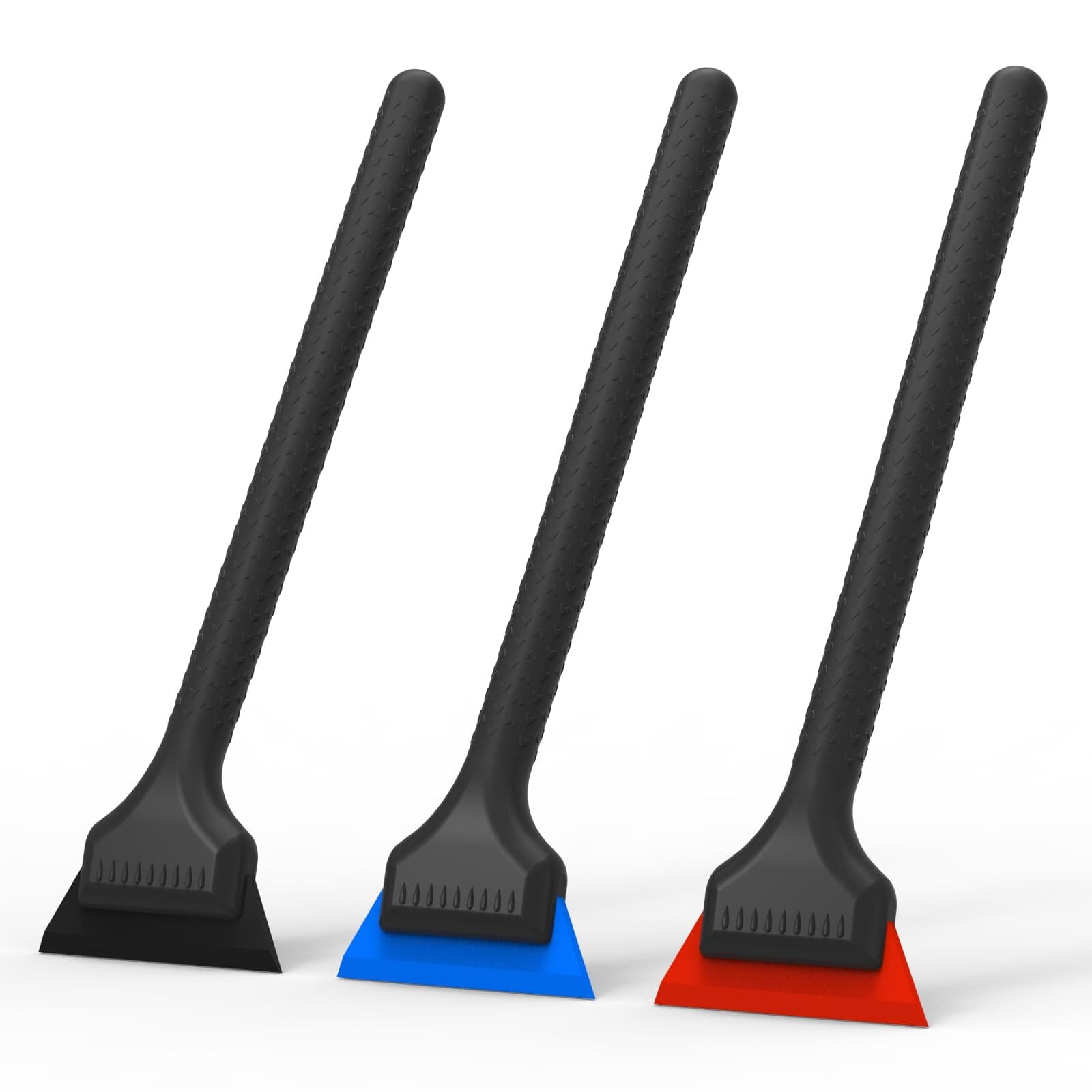 Gomake Vinyl Wrap Tool Kit Small Window Tint Squeegee for Vinyl PPF Tool, 3 PCS Different Hardness Rubber Blade Quarter Squeegee with Anti-Slip Handle for Car Corner Window Windshield Glass Mirror