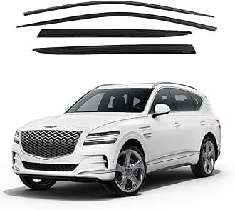 Smoke Window Visor Sun Rain Vent Guard 4 Pcs Set Compatible with 2021~ Genesis GV80 Out Channel Visor