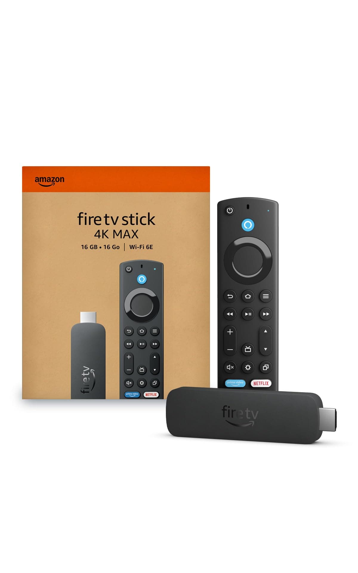 Fire TV Stick 4K Max streaming device, with AI-powered Fire TV Search, supports Wi-Fi 6E, free & live TV without cable or satellite, find shows faster with Alexa+