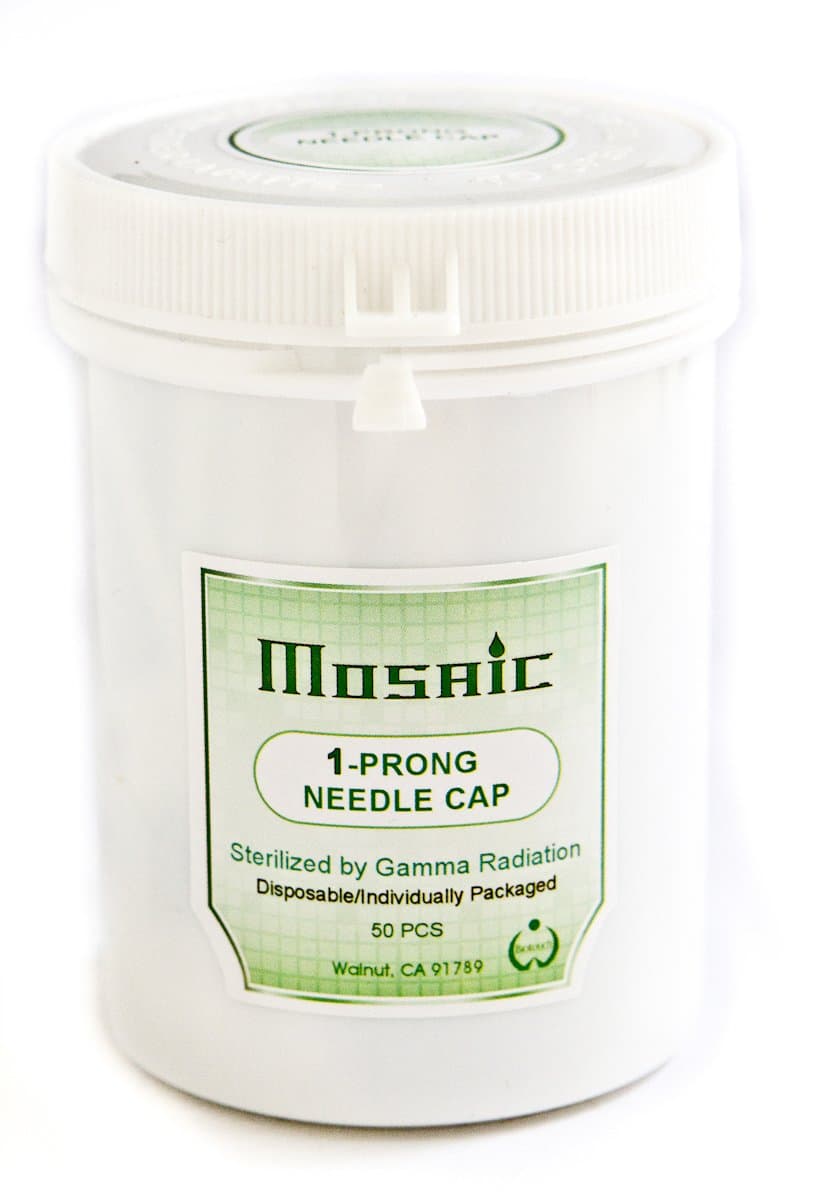 BioTouch Permanent Makeup MOSAIC Machine 1 PRONG NEEDLE CAPS 50 Pieces