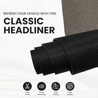 Headliner Fabric with Foam Backing - Automotive Roof Replacement Headliner Material for Car, SUV, Pickup, RV Interior Repair DIY 60"x85" (Grey)