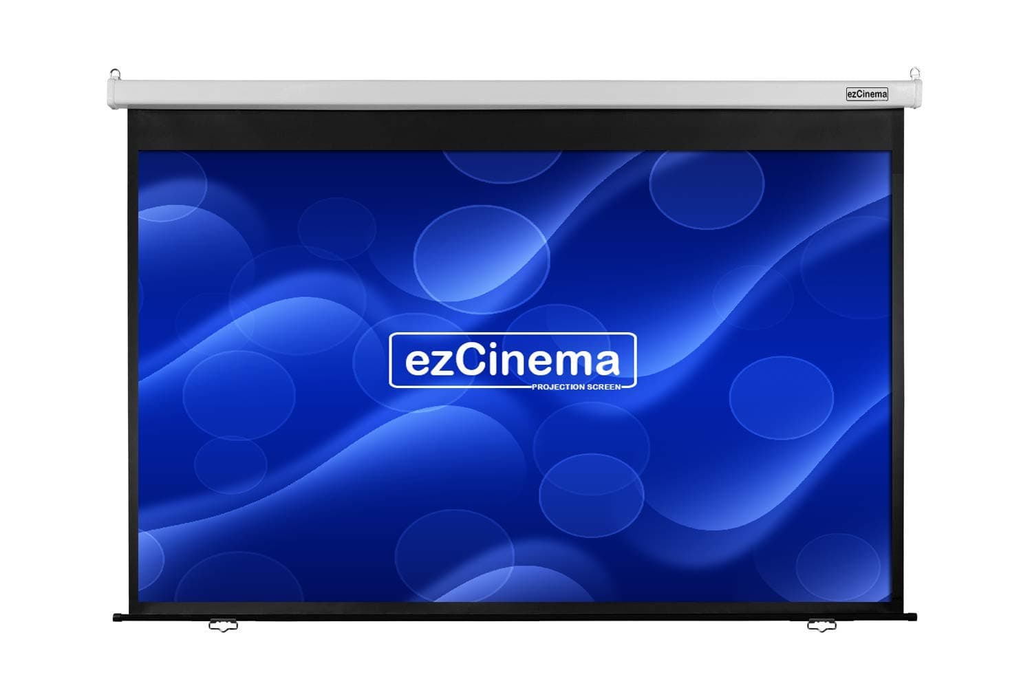 ezCinema Manual Wall Type Spring Action Projector Screen, 84- Inches Diagonal in 4:03 Aspect Format, 4ft. Height x 6ft.Width, UltraHD,3D Active, 4k Technology (White)