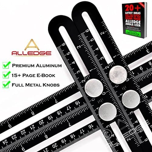 Alledge Tools Ultra Nook Scale Ruler Full Metal Universal Angle Template Tool Aluminum Alloy Multi-Angle Measuring Tool Functional Ultimate Template Easy Angle Ruler, Includes EBook