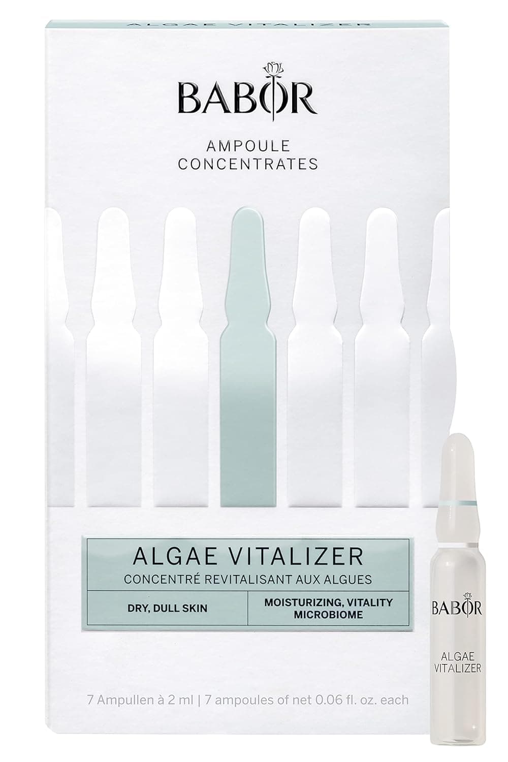 Algae Vitalizer Serum Ampoules for the Face, with Green Algae Extract for a Revitalised Complexion, Vegan Formula, 7 x 2 ml Concentrated Ampoules