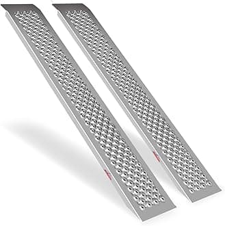 Ruedamann 5FT Aluminum Shed Ramps, 9" W Outdoor Loading Ramps for Shed Curb Steps Stairs, Golf Cart Ramps, Four Wheeler Ramps for Hand Truck, Bicycle, Motorcycle, Riding Mower, 880 Lbs Capacity, 2Pcs