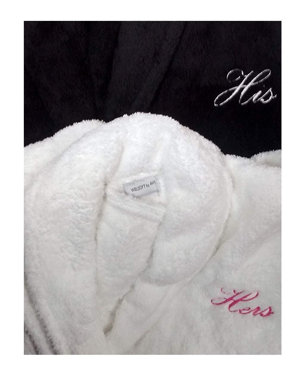 BDC Embroidered With Hers on the white robe His on the black robe Will Fit 42" Chest Size 12/14's