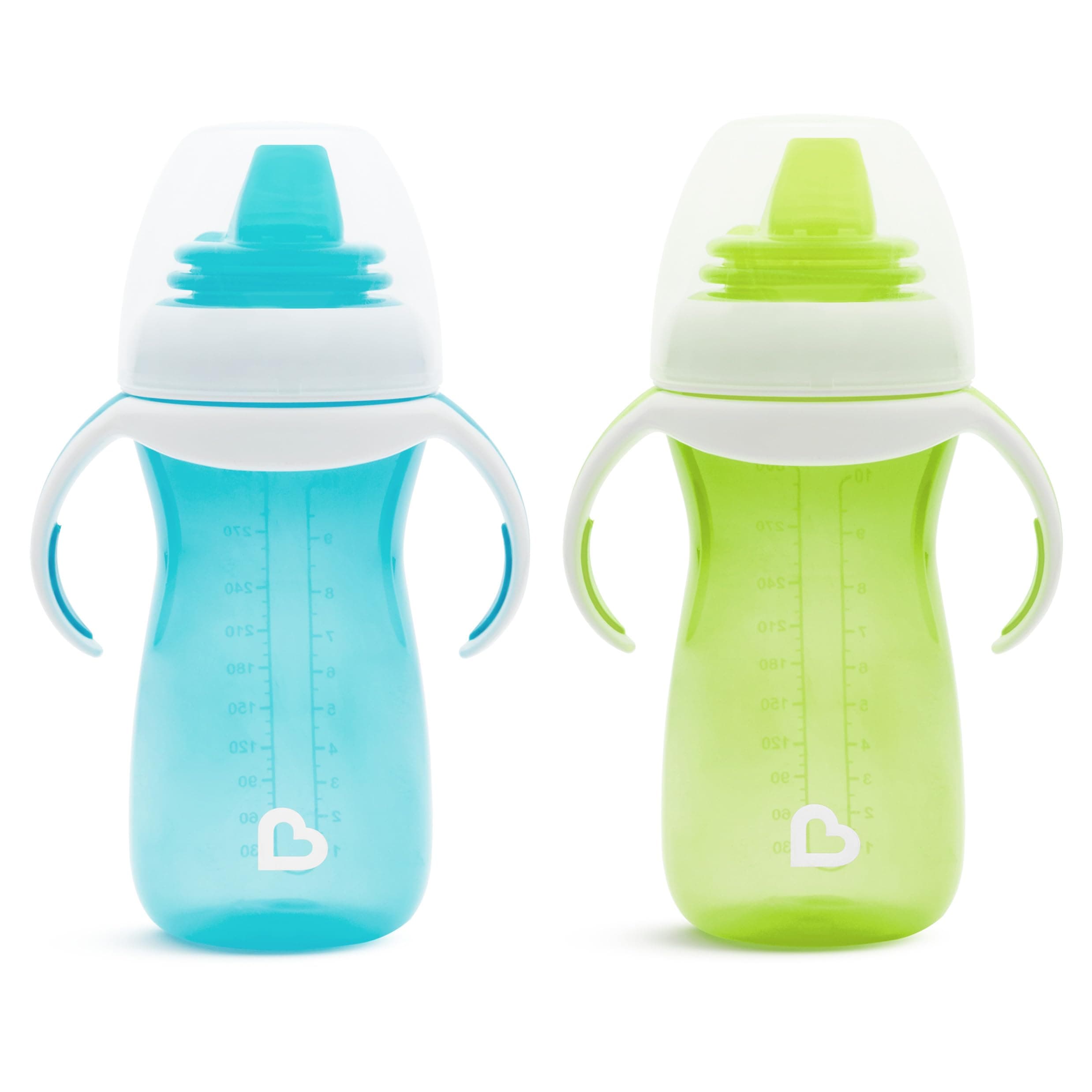 Gentle Transition Sippy Cup with Trainer Handles, 10 Ounce, 2 Pack, Blue/Green | Gentle, Transition, with Trainer Handles