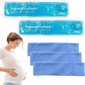 Reusable Perineal Ice Packs for Postpartum & Hemorrhoid Pain Relief, Hot & Cold Pack for Women After Pregnancy, 2 Ice Pack and 3 Cover (New Blue)