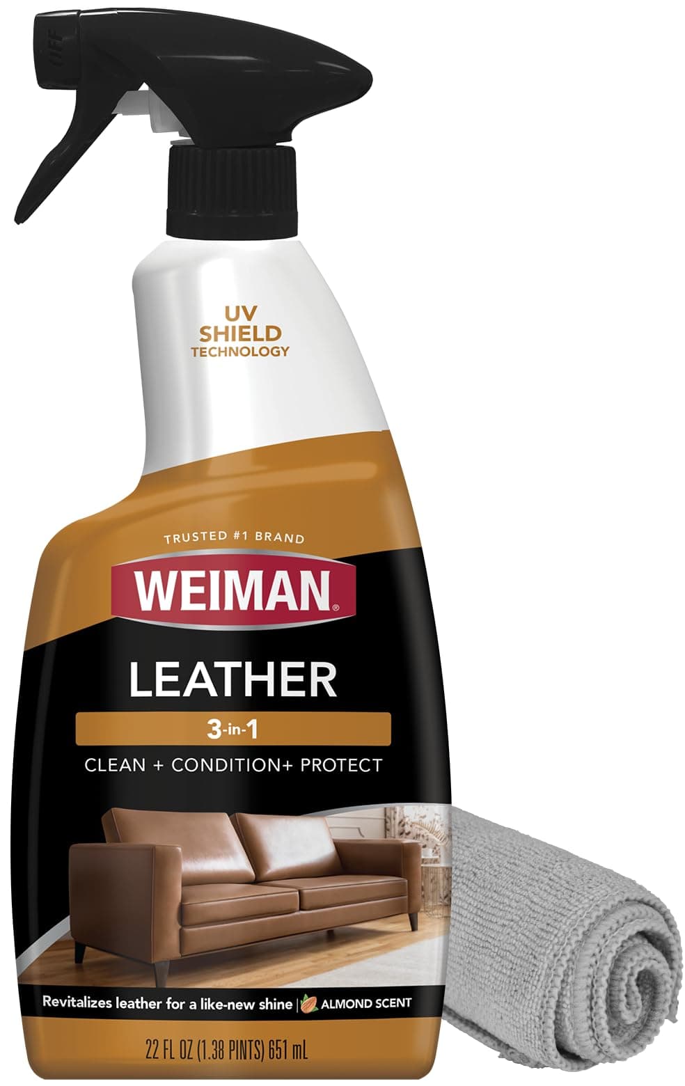 Weiman Leather Cleaner with Microfiber Cloth (22fl. oz)