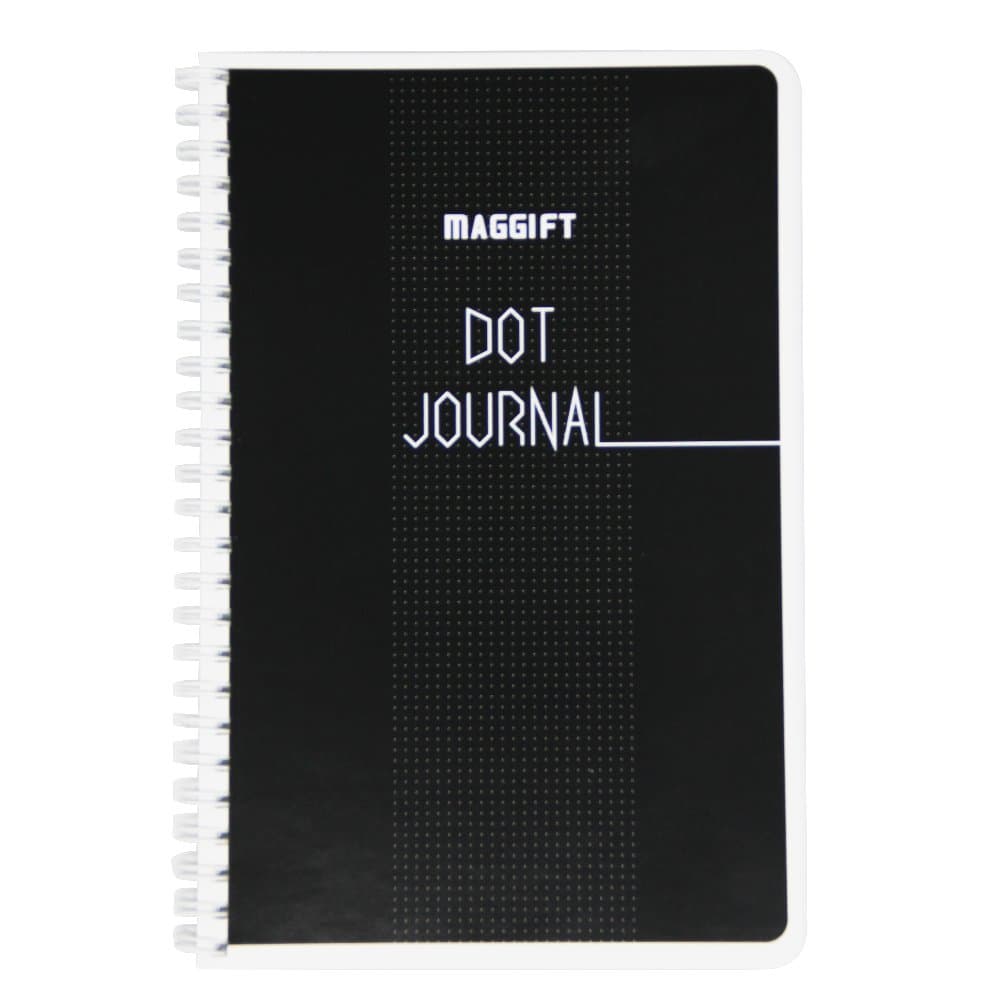 Maggift Dot Journal, Spiral Notebook, Bullet Notebook, 120 pages,5.5" x 8.5" Wire-O (Black, 5.5" x 8.5") Office Product