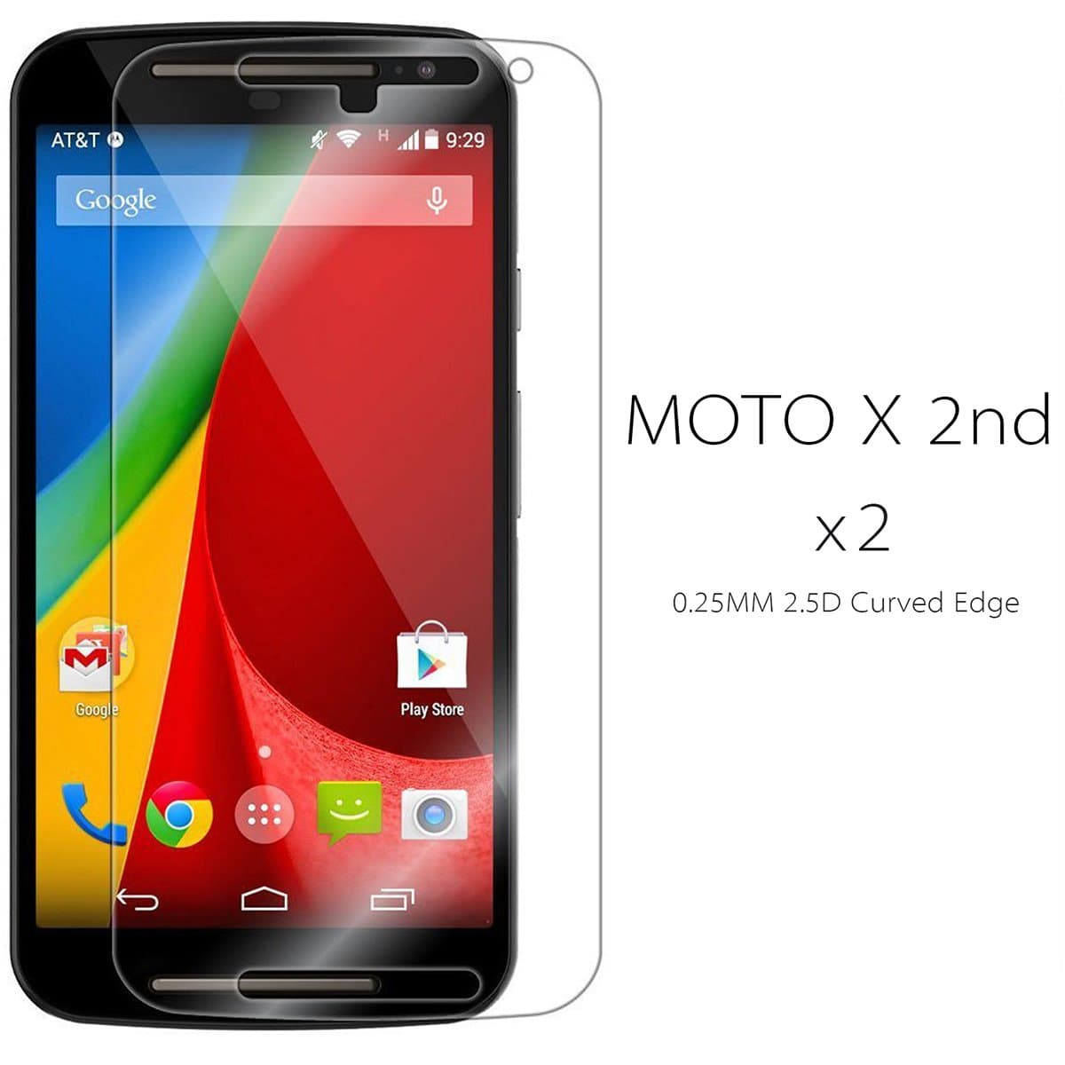 NasaBear MOTO X 2nd gen Screen Protector, 2 Pack MOTO X 2nd Tempered Glass Screen Protector HD 0.25mm Slim 2.5D 9H Hardness Premium Tempered Glass Screen Protector For MOTO X 2nd GENERATION