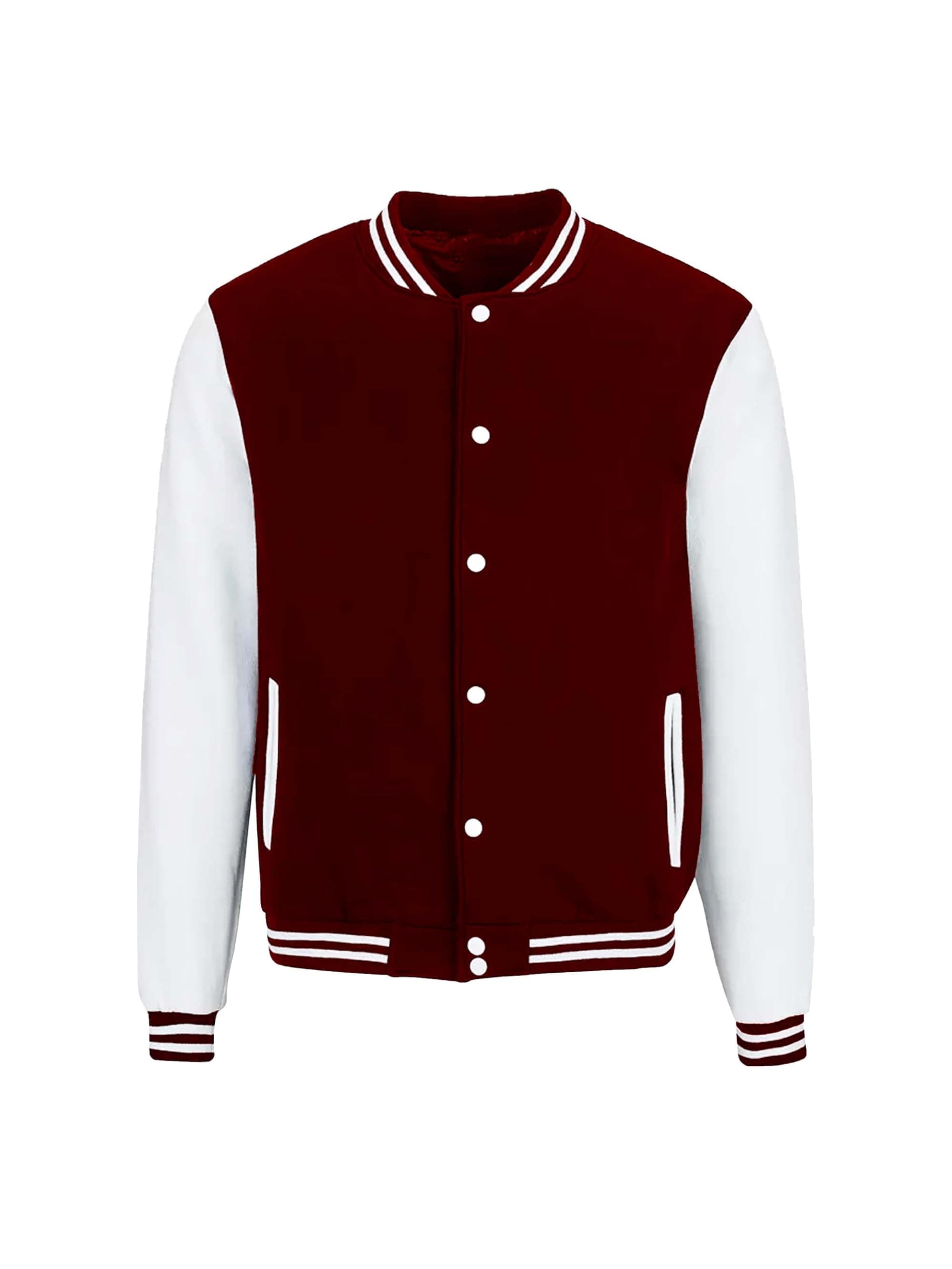 Koverify Varsity Jacket For men and Women Solid unisex Maroon/Baseball Jacket/University Jacket