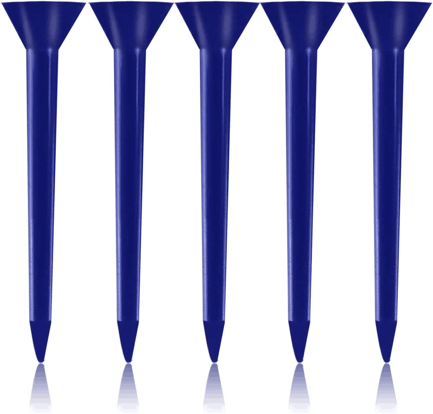 Golf Tees Plastic Long Blue Tee 3 1/4inch 2 3/4 83mm 70mm Driver Unbreakable Step Down Big Cup Horn Bulk Pack of 30, Golf Tee Practice Premium For Men Women (30 Pack-- 3 1/4 83mm, All in Blue)