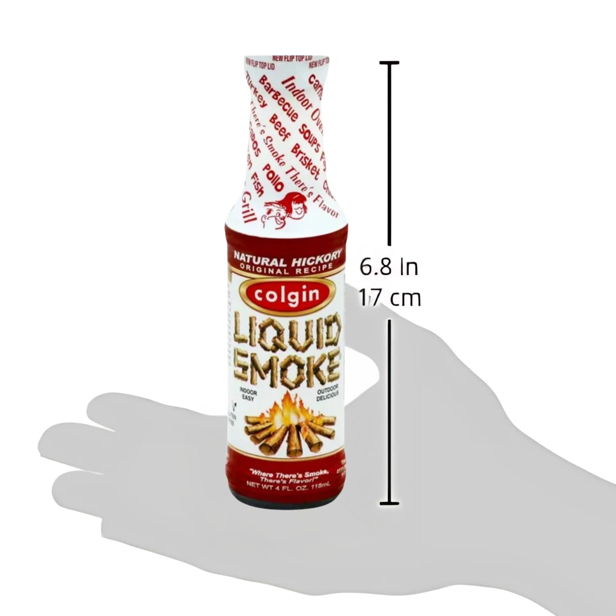 Colgin Authentic Hickory Liquid Smoke (4 oz) for Home Cooks & BBQ Enthusiasts | Liquid Smoke for Cooking | Rich, Sweet Smoky Flavor for Meats, Sauces, & Marinades | Perfect for BBQ & Cooking (1 pack)