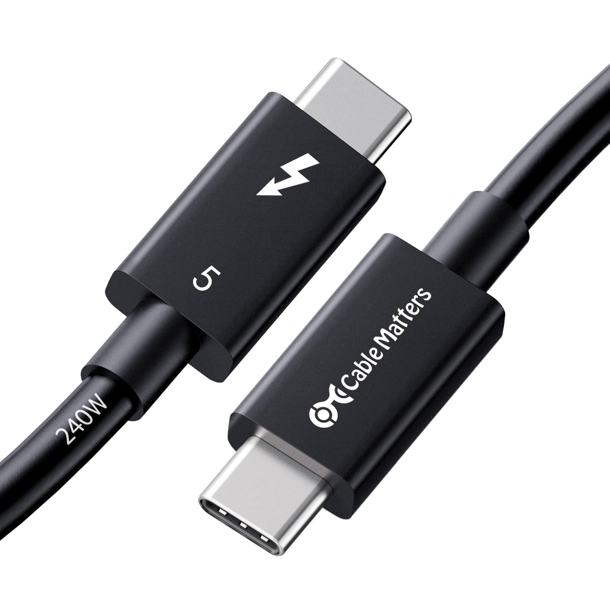 [Intel Certified] 80Gbps Thunderbolt 5 Cable with up to 120Gbps Bandwidth Boost and 240W Charging in Black - 1m / 3.3ft, Compatible with Thunderbolt 4, USB 4 and USB-C