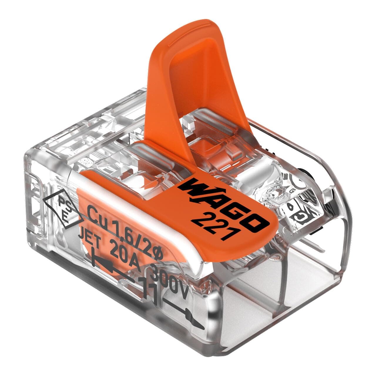 Wago 221-412 2-Conductor Compact Splicing Connectors (Pack of 16) wire connector