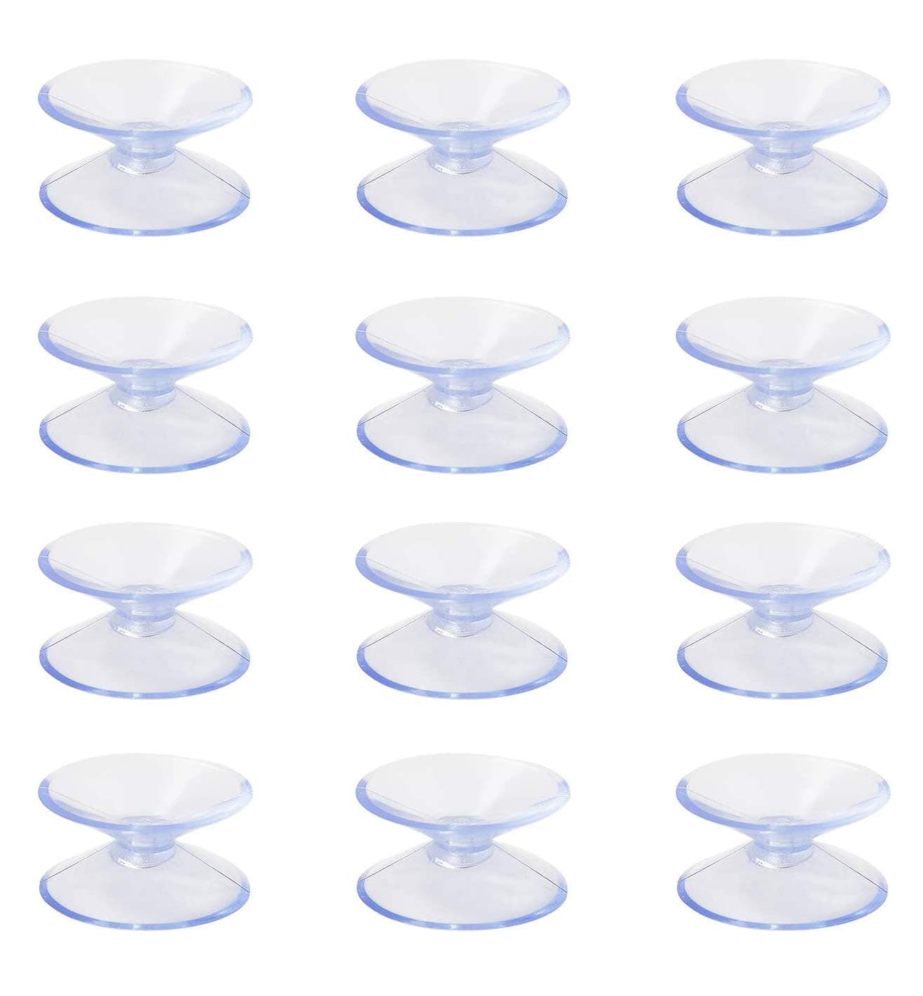 Double Sided Suction Cups Compatible with Glass Table Top, to Keep The Glass Table Top from Sliding, Glass Table Top Bumpers, Glass Table Top Spacers, Window Hanger Suction Cup. 12PCS