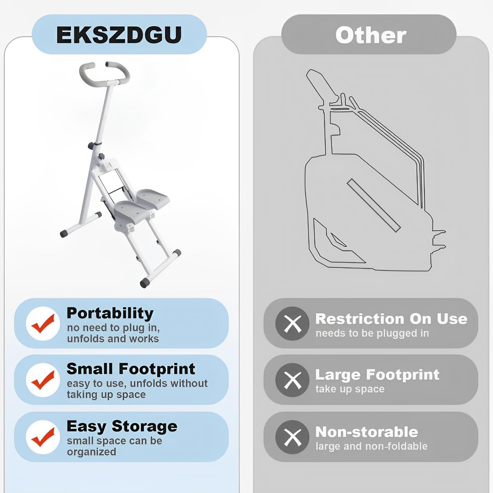 Stair Stepper for Home Gym, Foldable Vertical Stepper Machine with Adjustable Handlebar & Pedals, Steppers for Exercise Full-Body Workout with 300LBS Loading Capacity