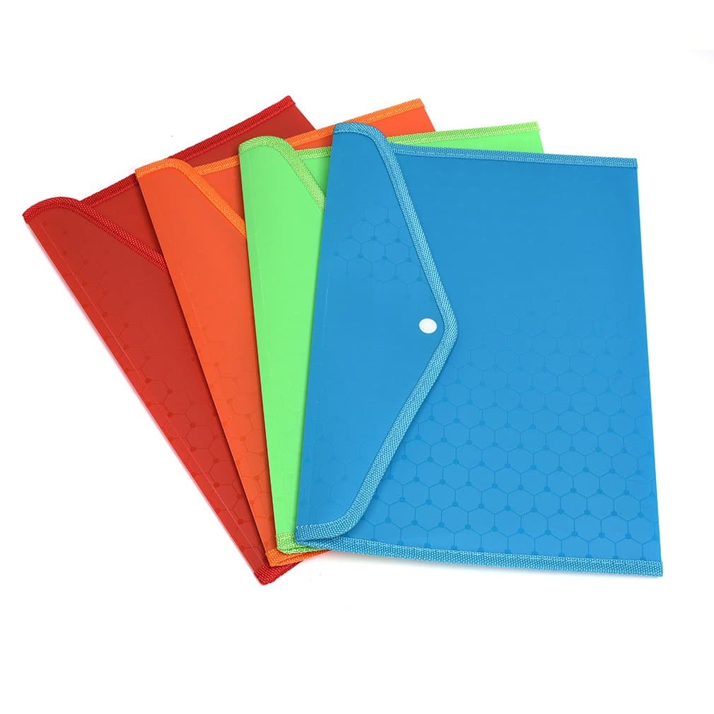 Premium Poly Envelope with Closure FolderCatcher5pc Mix Colors SetFC SizeTranslucen (AC)