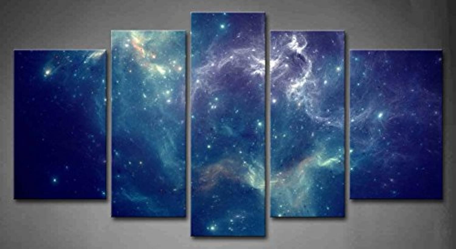 5 Panel Space Wall Art Blue Purple Galaxy Universe Canvas Outer Space Painting Pictures Print On Canvas Abstract The Picture For Home Modern Decoration piece