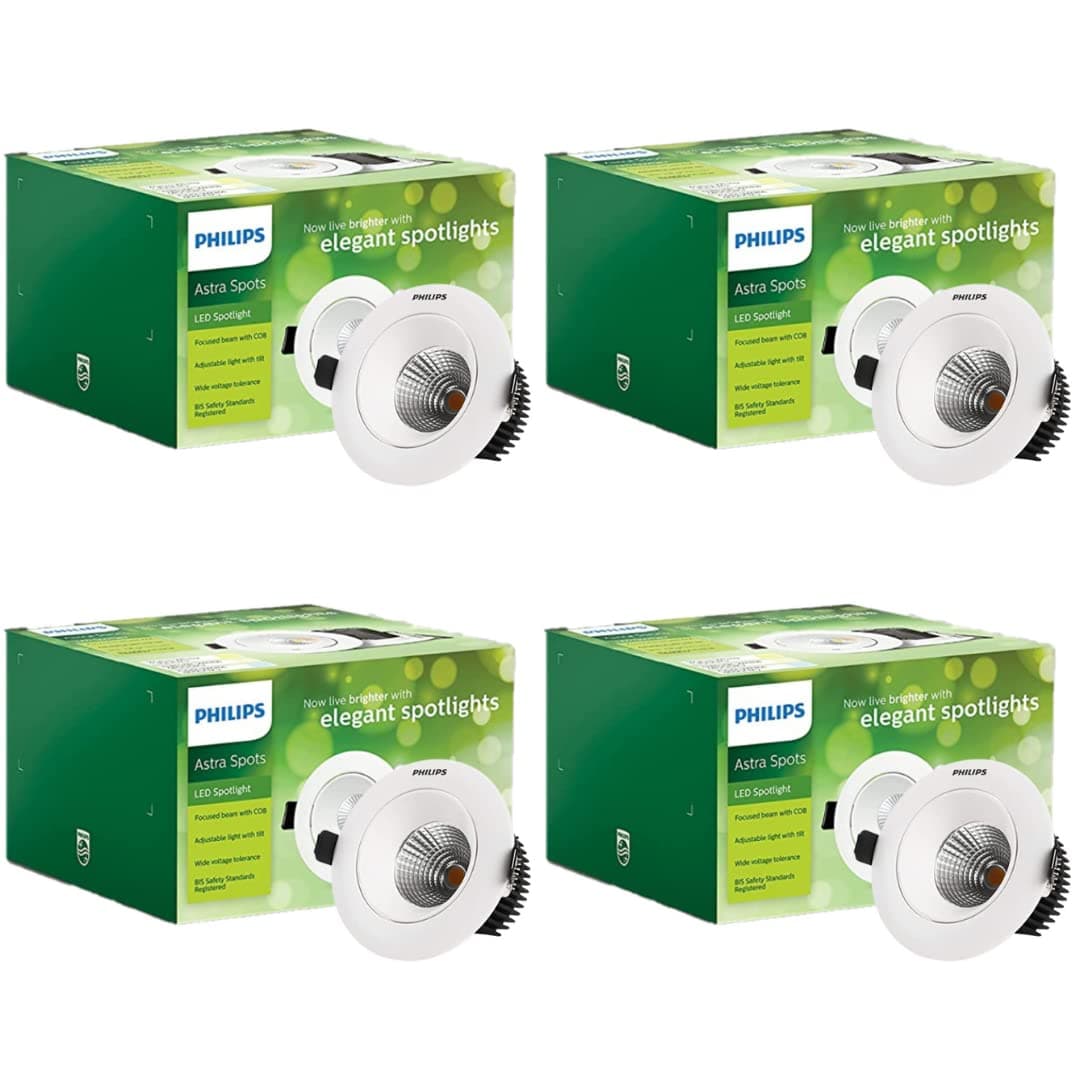 Philips Astra Spot 20-watt LED Spotlight || LED Spotlight for Display || Warm White,Pack of 4