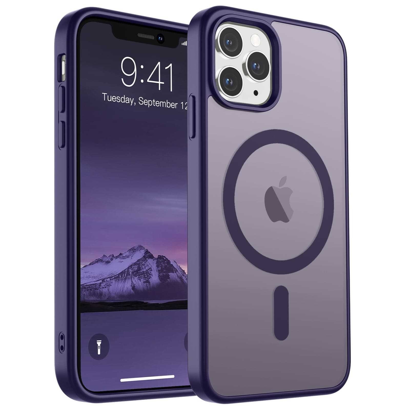SUPFINE Magnetic for iPhone 11 Pro Max Case (Compatible with MagSafe) (10 FT Military Grade Drop Protection) Slim Translucent Matte Shockproof with Anti-Fingerprint Phone Case,Dark Purple