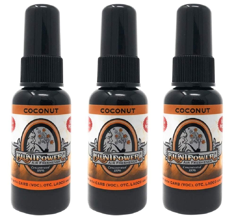 BluntPower (Coconut, 3 Pack) Concentrated Odor Eliminator & Diffuser Oil - Room Deodorizer, Odor Eliminator, Air Freshener - Premium Oil Based Air Freshener