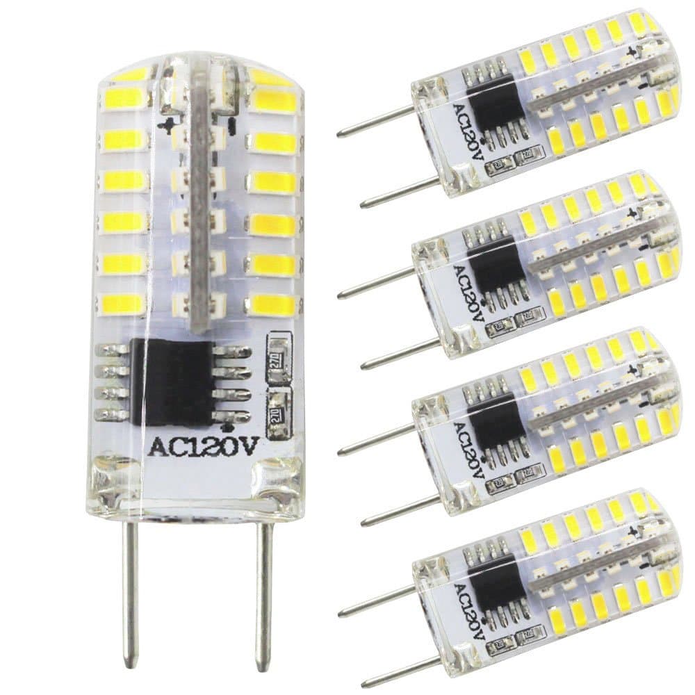 Dayker Dimmable G8 LED Light Bulb 2.5W JCD Type T4 G8 Base 20W Halogen Replacement Daylight for Under Cabinet Lighting, Closet Lights, Puck Lighting(5 Pack)