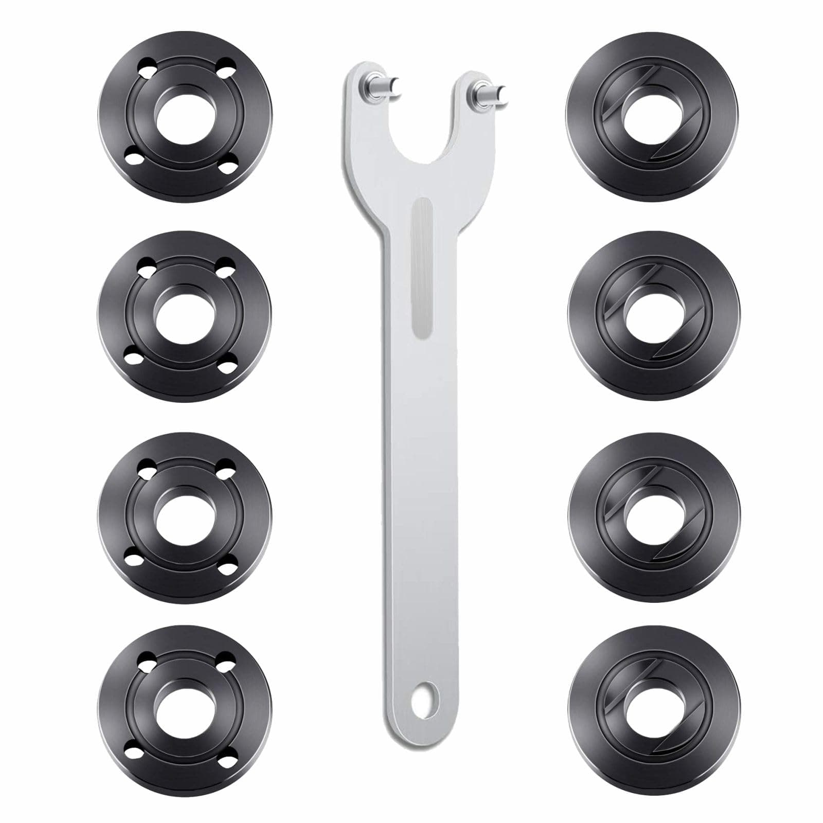 9PCS Angle Grinder Nut Angle Grinder Wrench Kit 5/8-11 Flange Metal Lock Nut for Compatible with Dewalt Milwaukee Makita193465-4 Metabo Bosch 4.5" 5" Grinder Parts