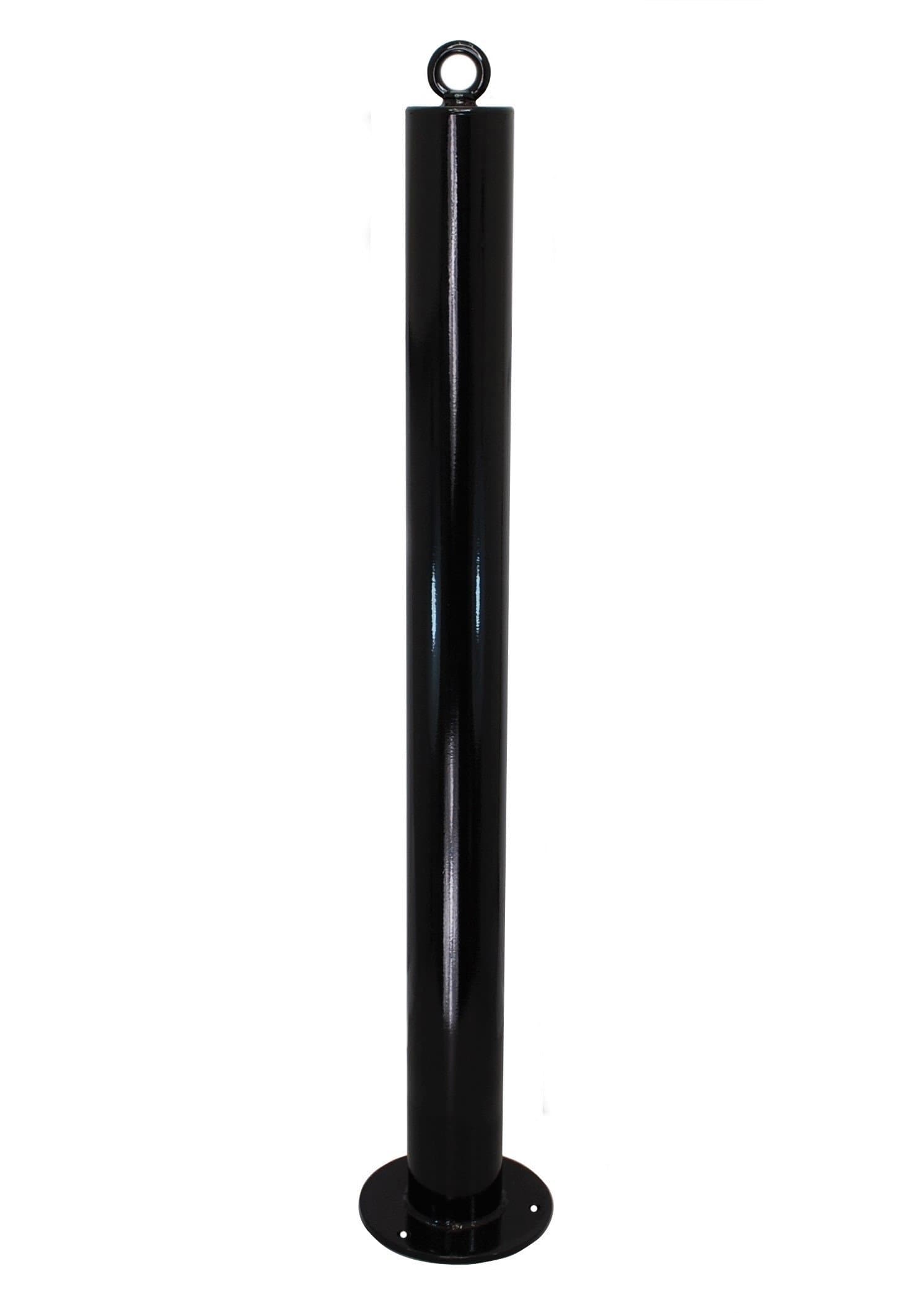 Black 76mm Bolt Down Steel Bollard