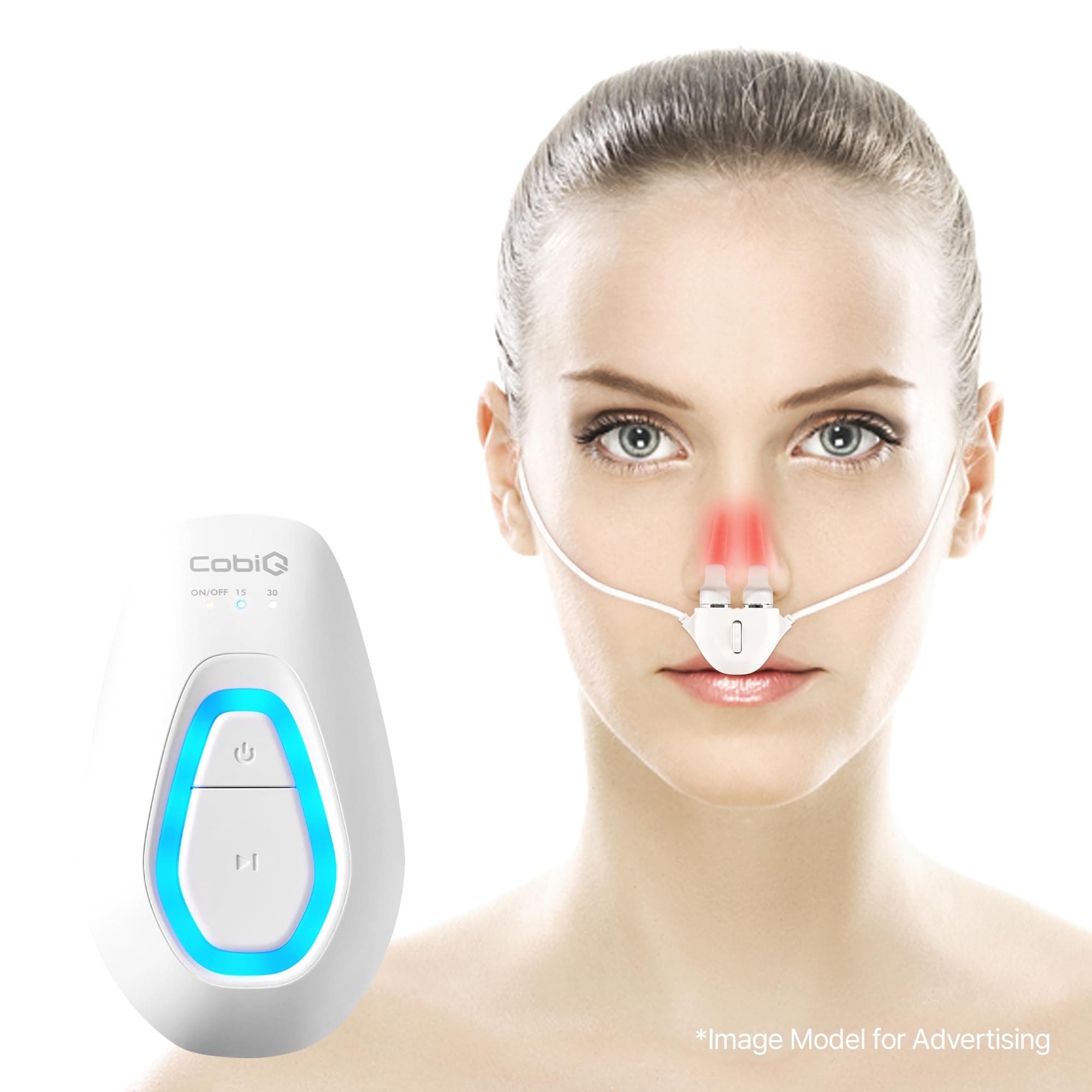 CobiQ Nasal Therapy Device Using Low Level Laser(LLLT) - 850nm, 940nm Wavelength Infrared Light, Portable, Rechargeable, Itchy Nose Relief
