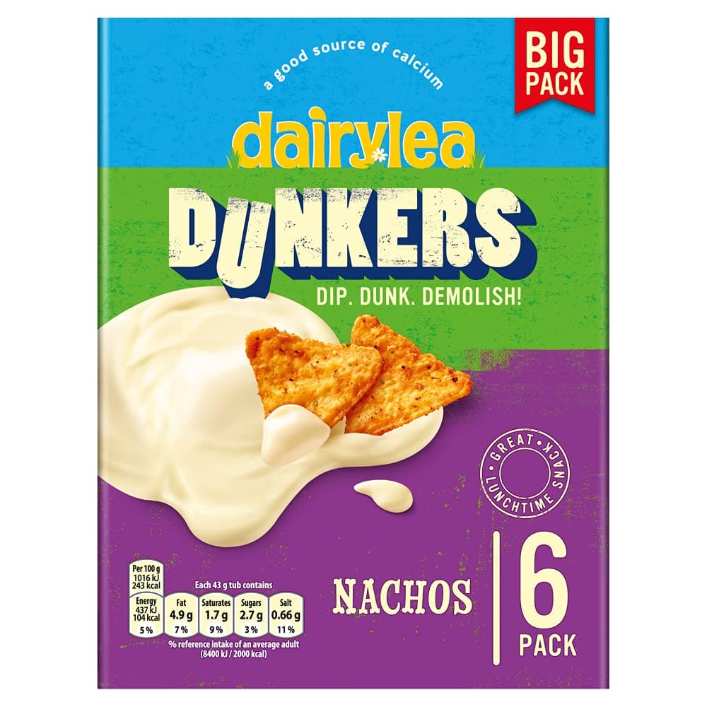 Dunkers Nachos Cheese Snacks 6 Pack 258g