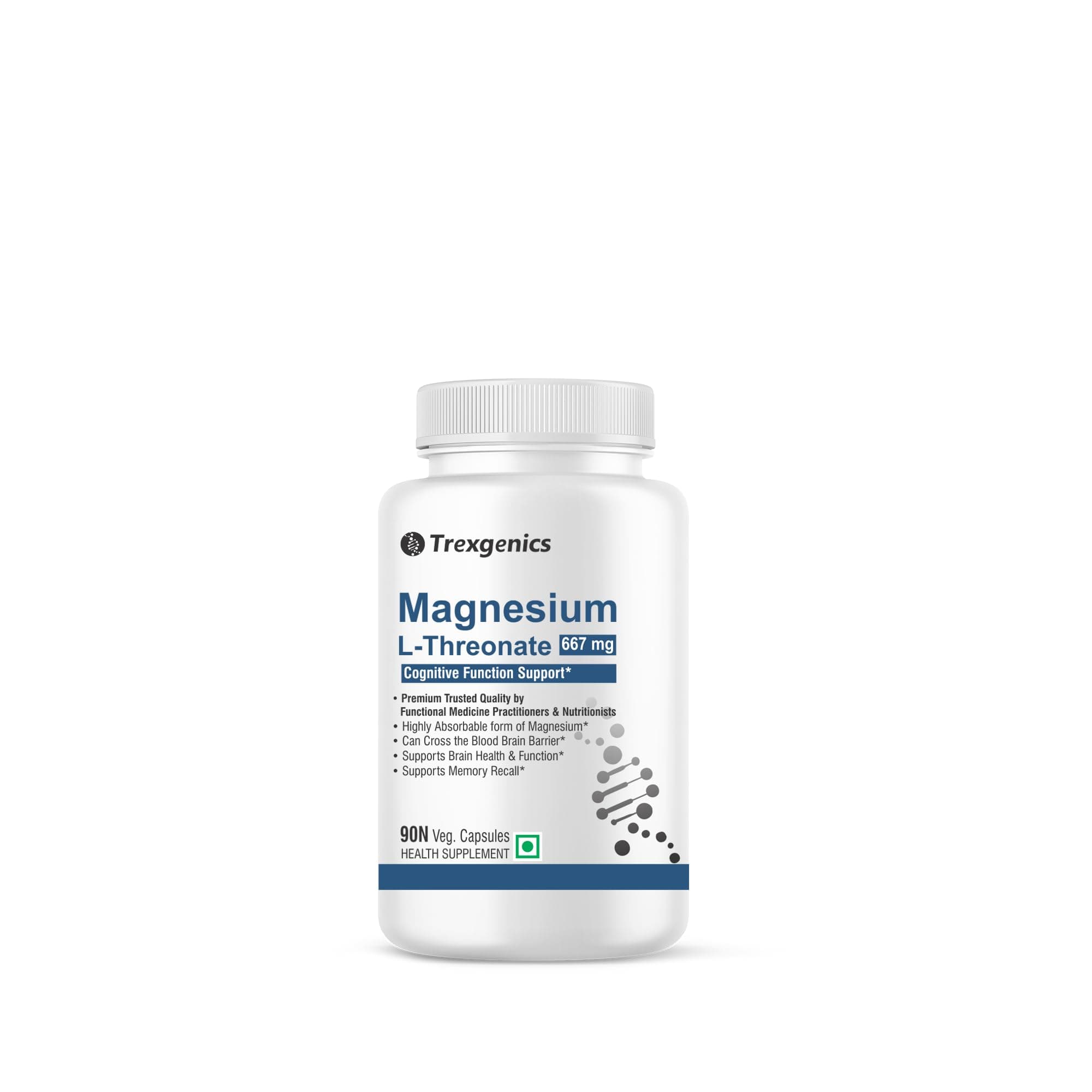 Magnesium L Threonate Cognitive Function & Brain Health Support (90 Veg. Capsules)