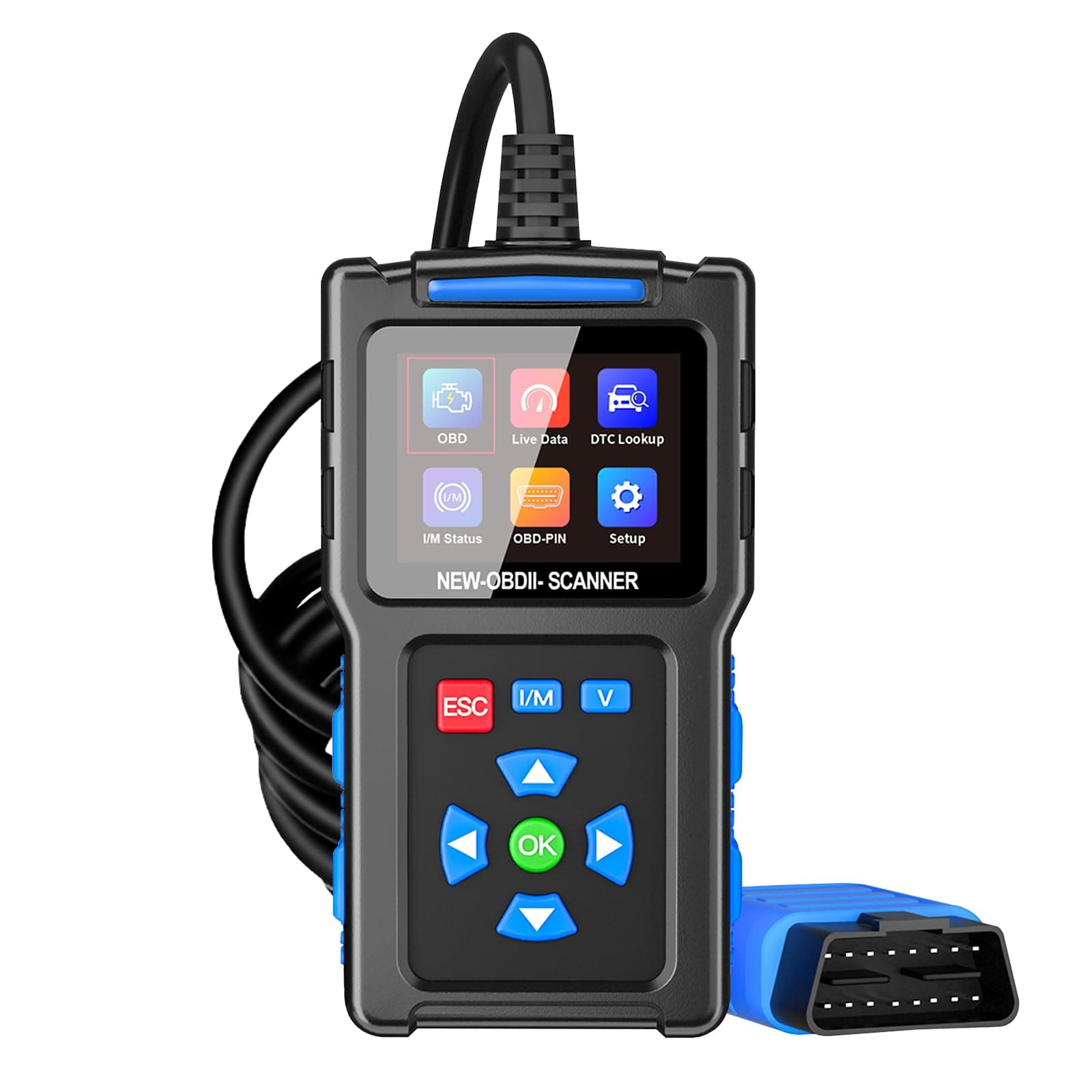 T200 OBD2 Scanner I/M Status Code Reader Mode 6 Mode 8 Scan Tool ECU Info Live Data O2 Sensor Tester DTC Lookup Battery Testing Software Update