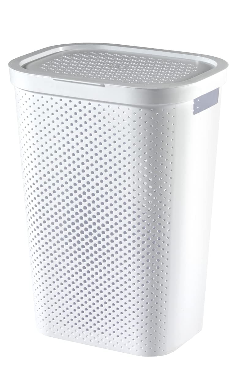 Curver Infinity Laundry Bin, Recycled Plastic White 60 L 43.7 x 35.1 60.2 cm, 245680