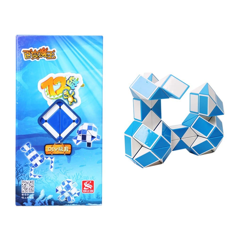 Wings of wind - 72 Section Magic Ruler Spherical Magic Snake Twist Puzzle (Blue)