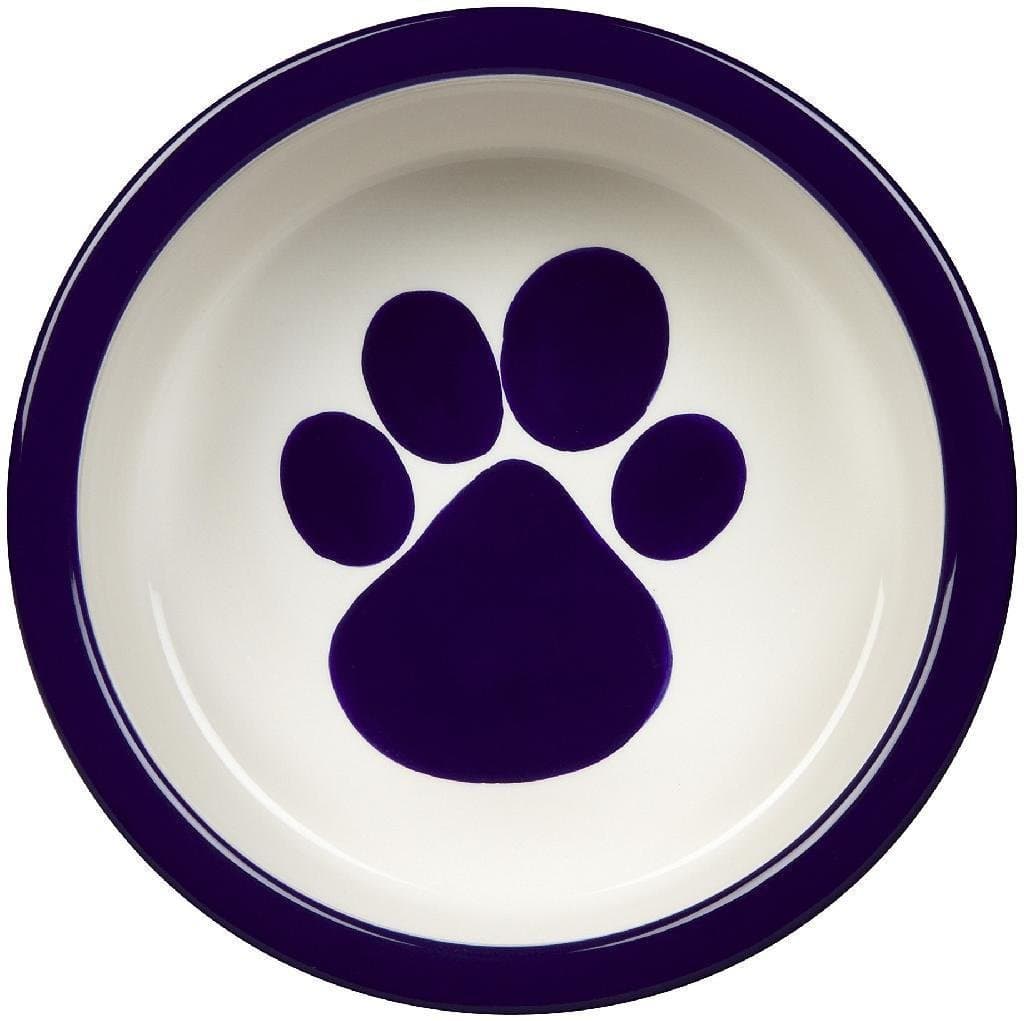 Paw Ceramic Dog Bowl - Moody Blue - Medium