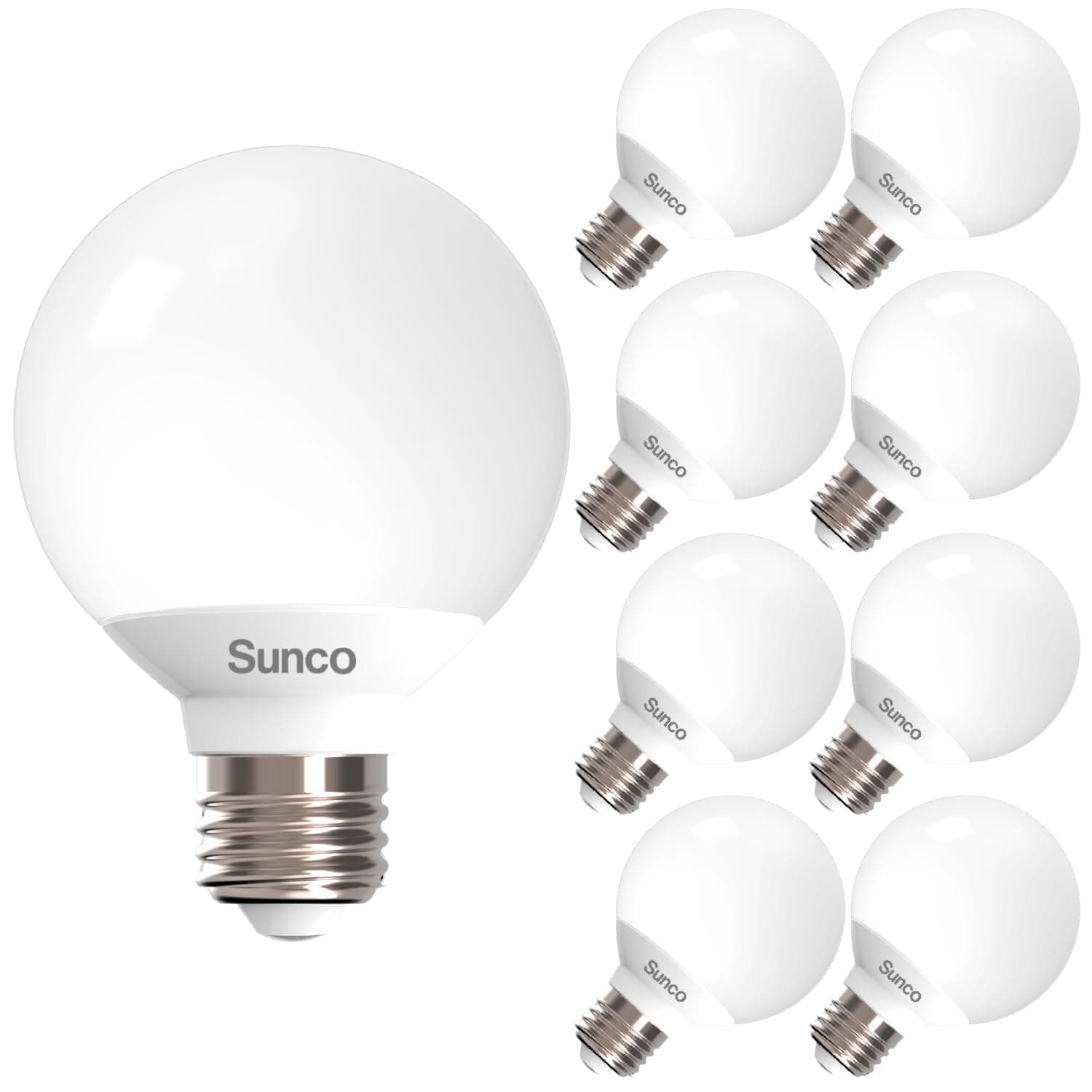 Sunco 8 Pack G25 LED Light Bulbs, Vanity Globe Bathroom Light Bulb, 450 LM, 3000K Warm White, 6W (40W Equivalent), Dimmable Mirror Vanity Decorative Bulb, E26 Base UL.