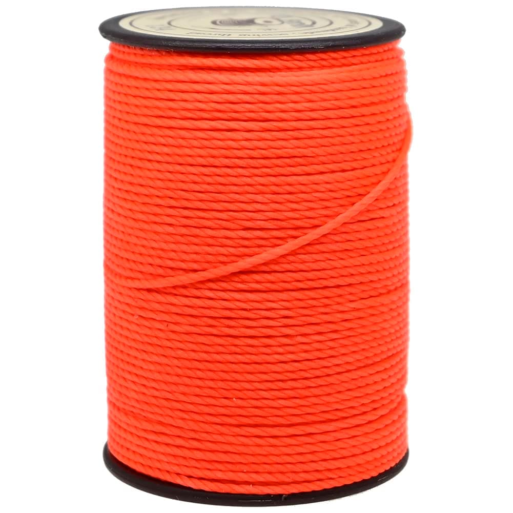 Selric [30 Colors Available] 0.8mm Round Waxed Polyester Thread for DIY Leather Projects, Macrame, Crafts, Machine and Hand Sewing (Neo Orange)