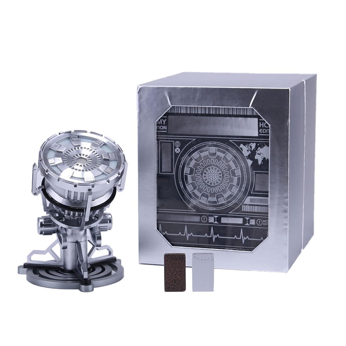 Arc Reactor Model with Light, 1:1 Scale MK3 Generation Ark Palladium Reactor, High-tech Decorative Item & Desk Accessory, Creative Model for Technology Enthusiasts