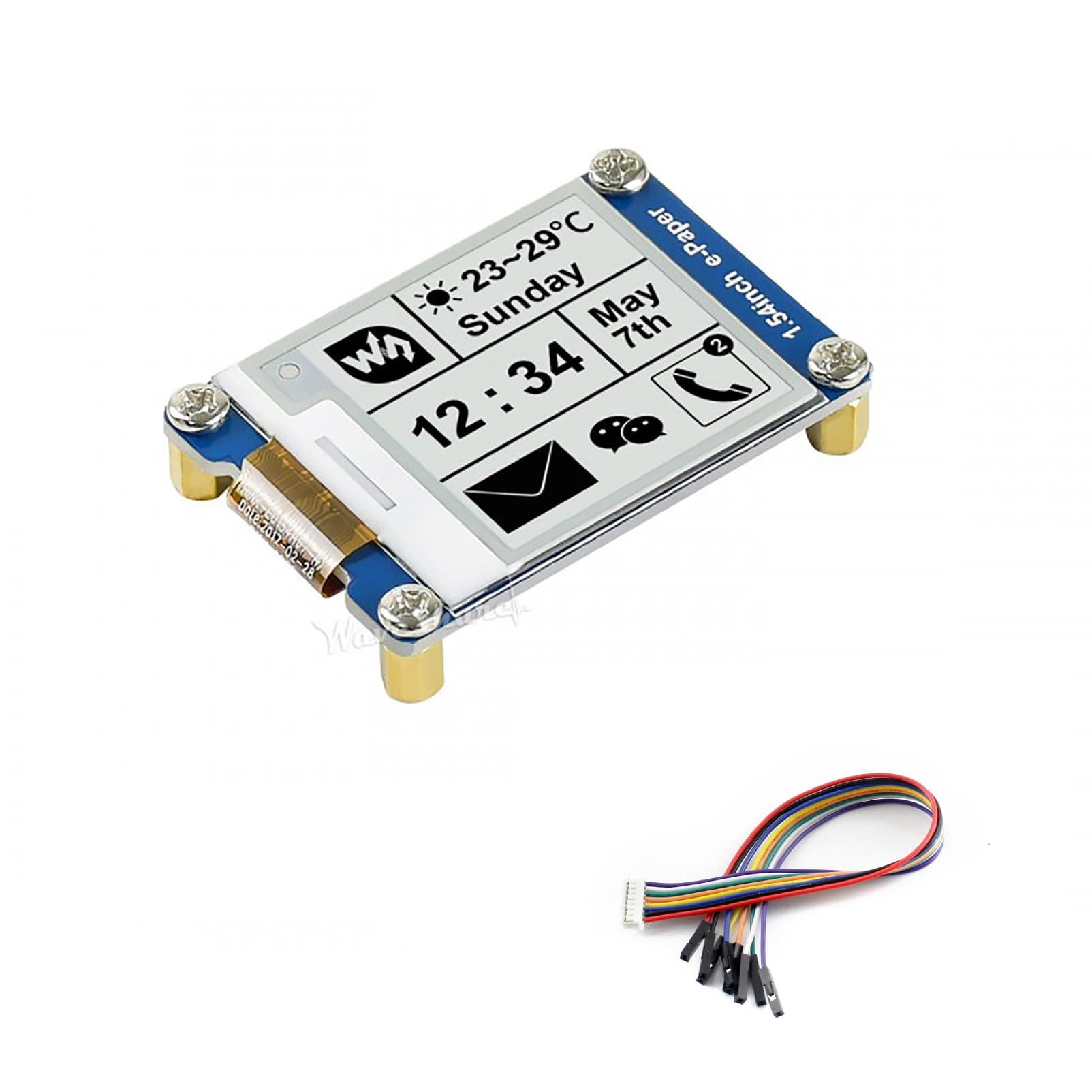 1.54 Inch E-Ink Display Module 200x200 SPI Interface e-Paper Screen Compatible with Raspberry Pi Arduino, Ultra Low Power Electronic Paper for Shelf Labels DIY Projects