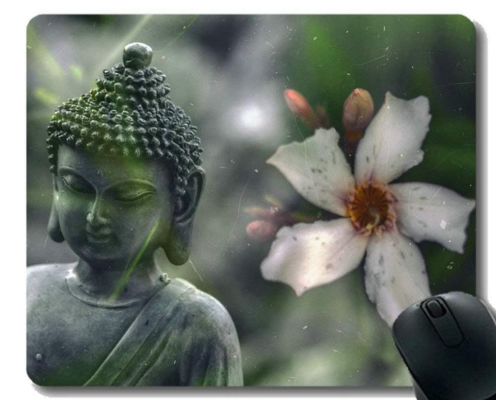 Mouse Pad with Locking Edge,Just Fight for The Day-Buddha Office Mouse Pad